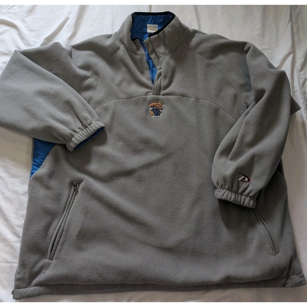 Pro Player University Of Kentucky Mens XL Reversible Fleece‎ Logo 1/4 Zip Jacket